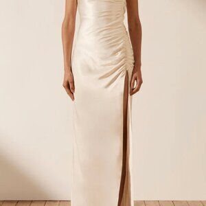 Shona Joy La lune ruched maxi dress - cream